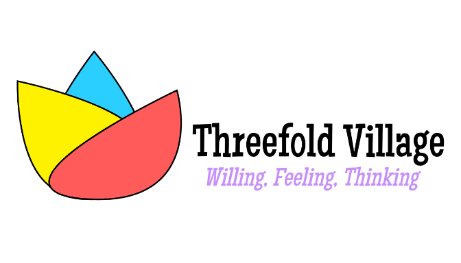 Threefold Village Logo: Willing, Feeling, Thinking